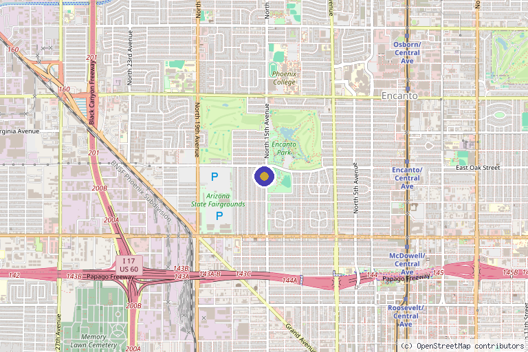 Map showing the location of Phoenix Wellness and Rejuvenation in Phoenix, AZ