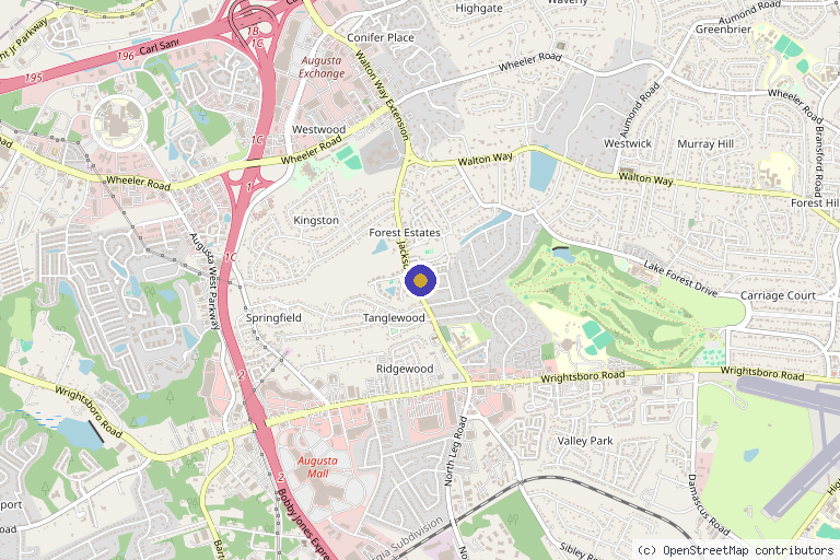 Map showing the location of AgeRejuvenation – Augusta in Augusta, GA