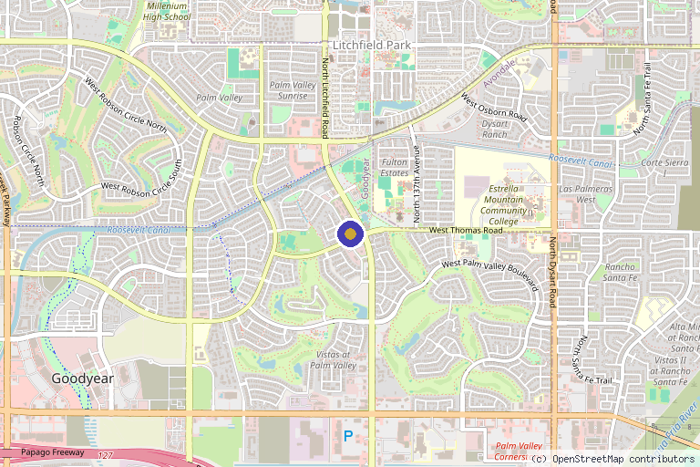 Map showing the location of The Collective Medspa in Goodyear, AZ