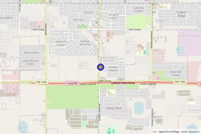 Map showing the location of FacePlus Plastic Surgery Institute in Lubbock, TX