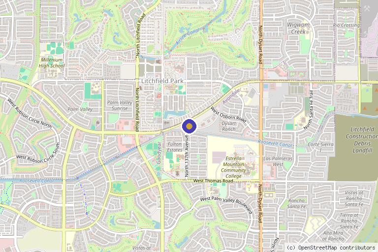 Map showing the location of Bleu MedSpa in Litchfield Park, AZ