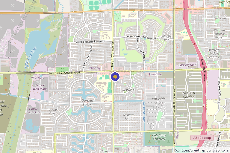 Map showing the location of Skin Chic Med Spa in Avondale, AZ