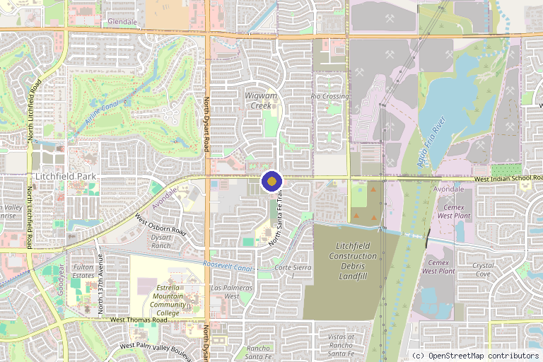 Map showing the location of Beautifully Me Medspa in Avondale, AZ