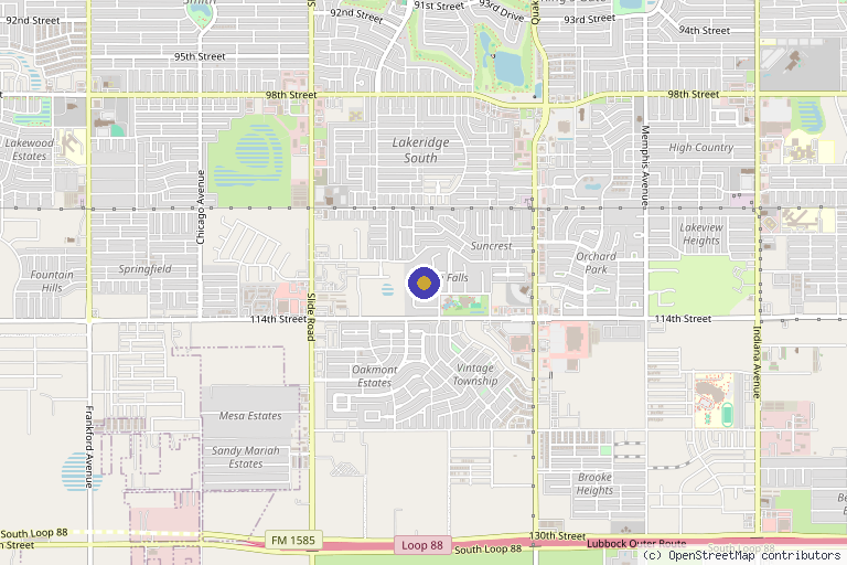 Map showing the location of Med Spa Lubbock Texas | K-Glow MD Aesthetics in Lubbock, TX