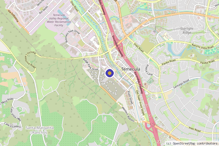 Map showing the location of 7d Esthetics and Healing Arts in Temecula, CA