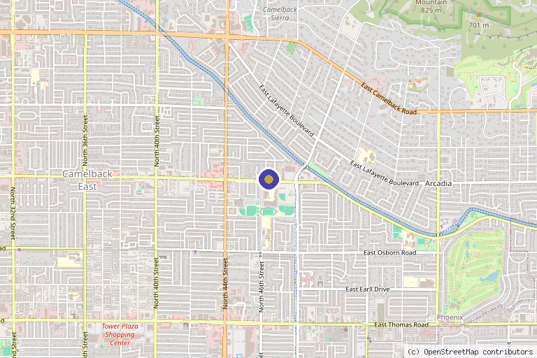 Map showing the location of Zensken - Phoenix Med Spa & Aesthetic Injector Training in Phoenix, AZ