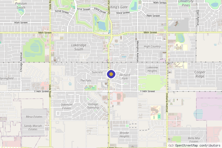 Map showing the location of Aesthetic Alchemy Medical & Wellness Spa in Lubbock, TX