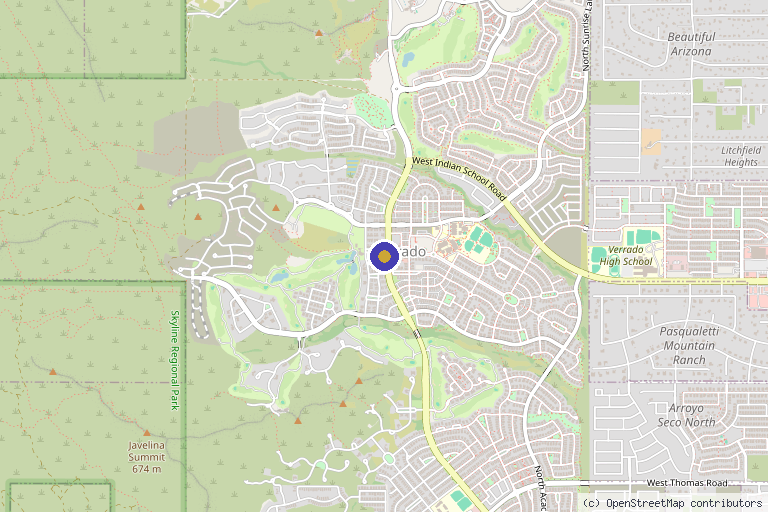 Map showing the location of Majestic Beauty Spa PLLC in Buckeye, AZ