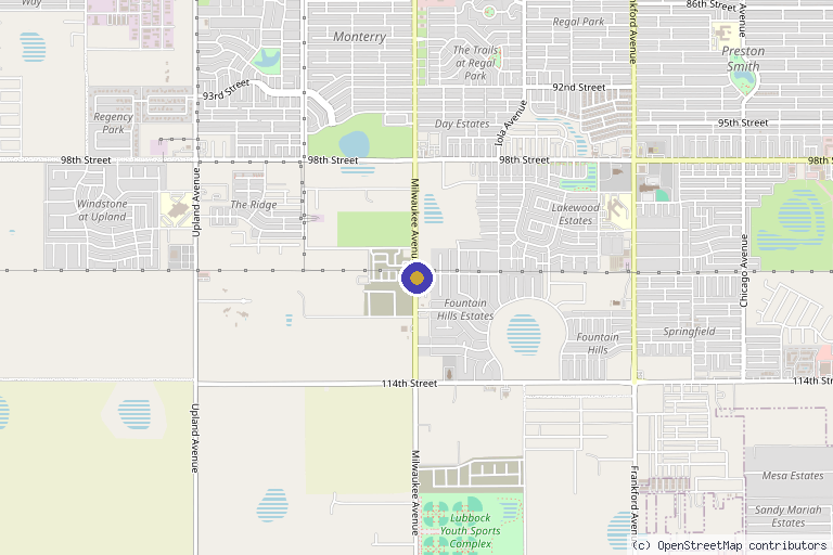 Map showing the location of John R Smyer MD in Lubbock, TX