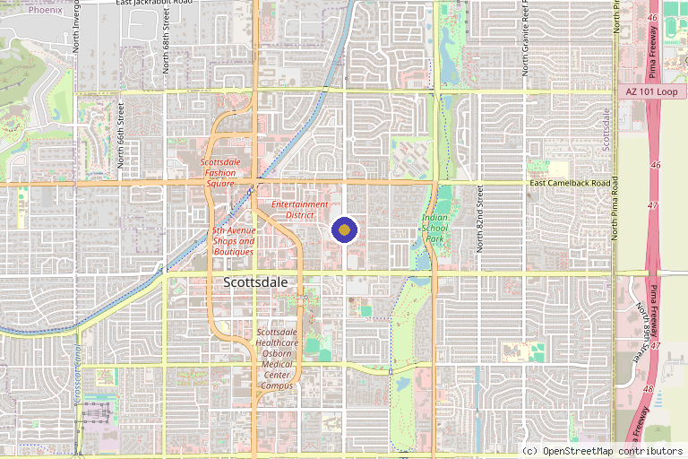 Map showing the location of Dr. Luca Lioce in Tempe, AZ