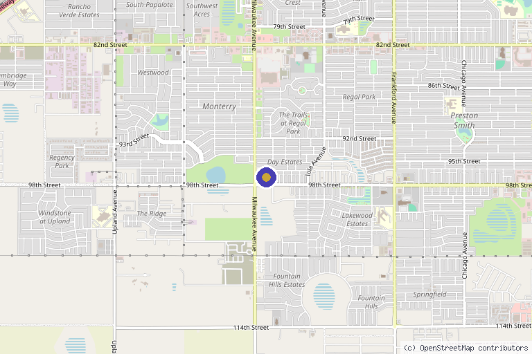 Map showing the location of Besos Med Aesthetics in Lubbock, TX