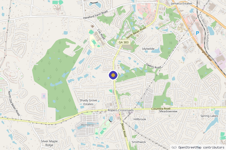 Map showing the location of RAYNĒ MEDSPA | AESTHETICS in Evans, GA