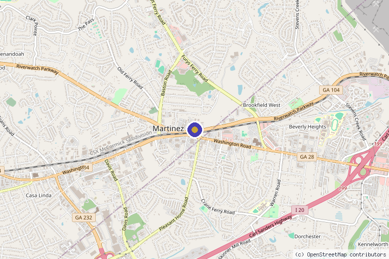 Map showing the location of Healthy Hair Solutions Corp in Augusta, GA