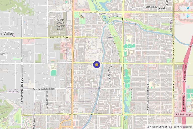 Map showing the location of PRP and Perineural Injections in Scottsdale, AZ