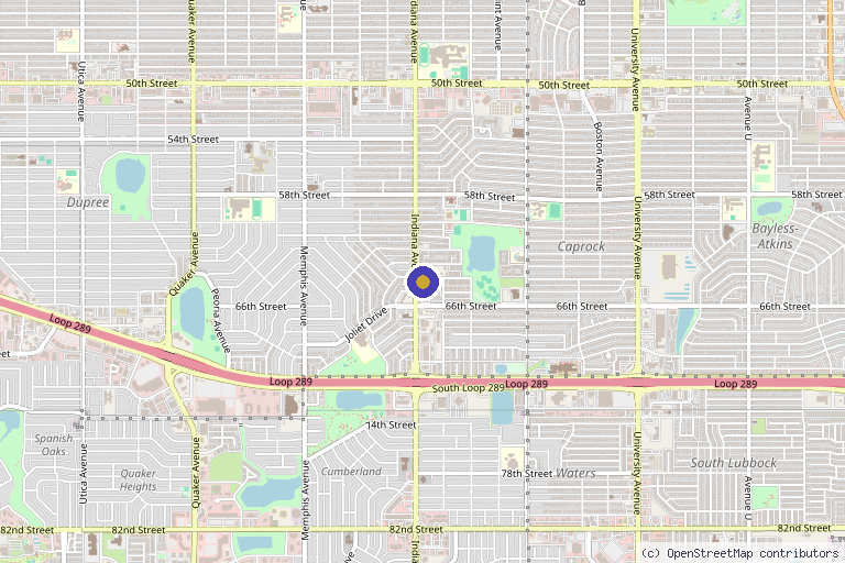 Map showing the location of Adams Hydration and Wellness in Lubbock, TX