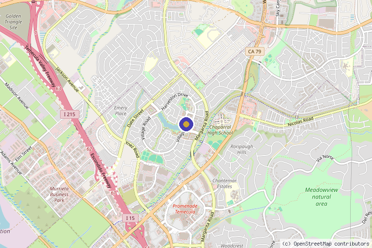 Map showing the location of Ruhe Aesthetics in Temecula, CA