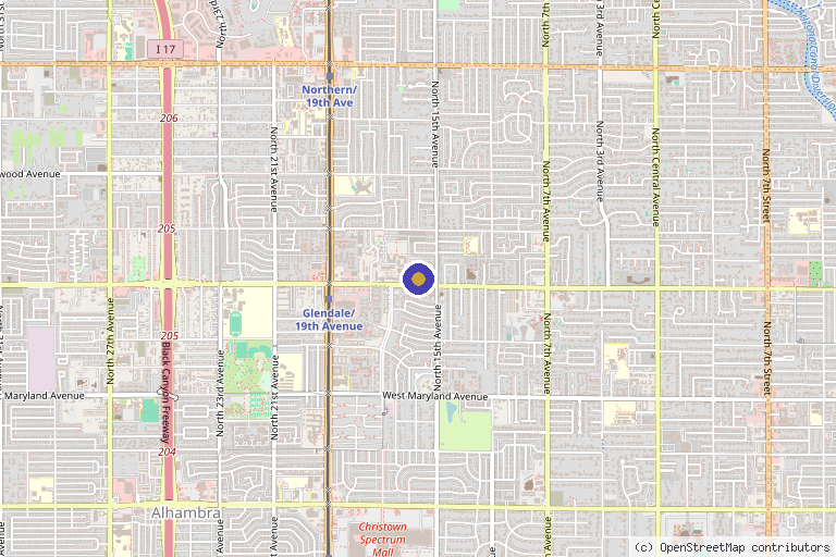 Map showing the location of Innova MedSpa in Phoenix, AZ