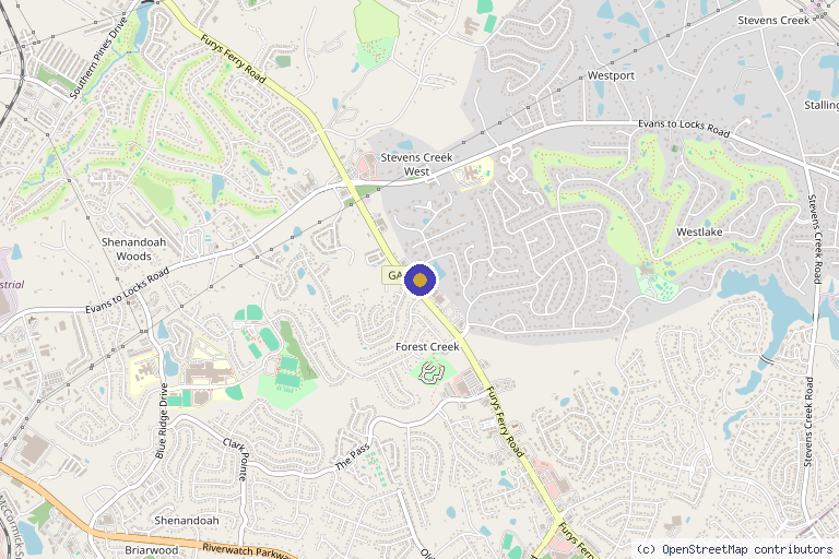 Map showing the location of Augusta Plastic Surgery in Martinez, GA