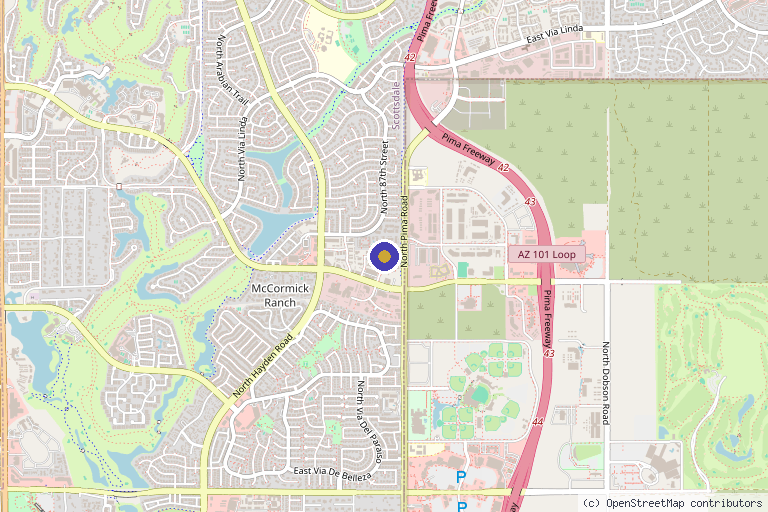 Map showing the location of Mitogenesis Regenerative Medicine in Scottsdale, AZ