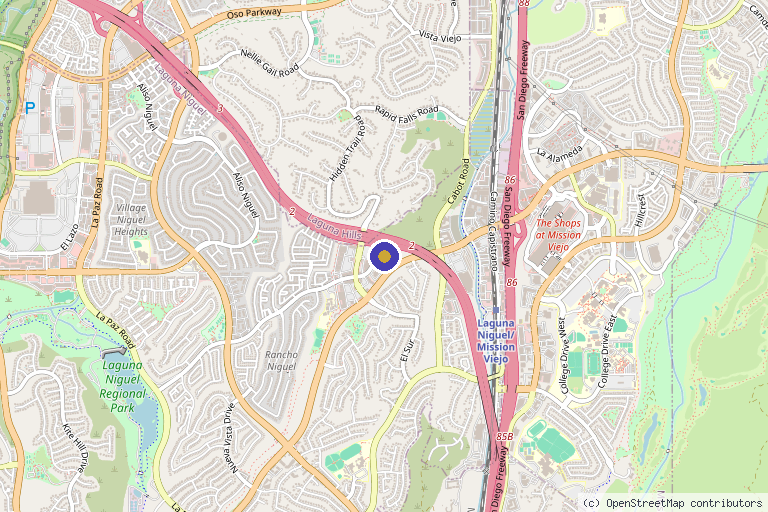 Map showing the location of DermaBare in Laguna Niguel, CA
