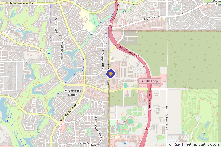 Map showing the location of Aesthetic Assets in Scottsdale, AZ