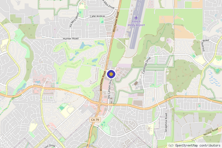 Map showing the location of Murrieta Primary Care Clinic in Murrieta, CA