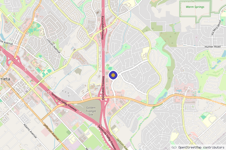 Map showing the location of Pure Glo Aesthetics & Wellness in Murrieta, CA