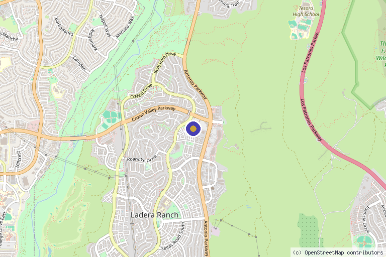Map showing the location of Med Lounge in Ladera Ranch, CA