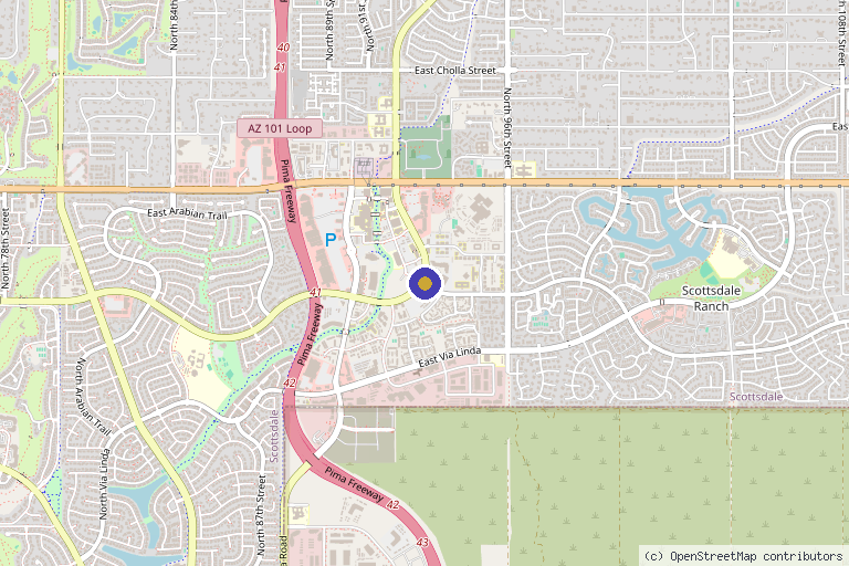 Map showing the location of QC Kinetix (Scottsdale) in Scottsdale, AZ