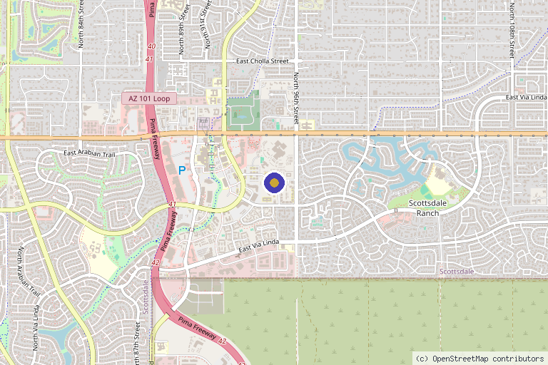 Map showing the location of Neuropathy Healing Centers in Scottsdale, AZ