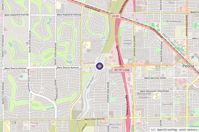 Map showing the location of AMAVA Regenerative Medicine in Glendale, AZ