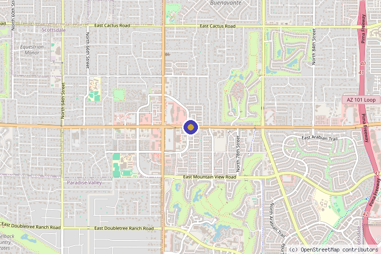 Map showing the location of Integrated Spine, Pain and Wellness in Scottsdale, AZ