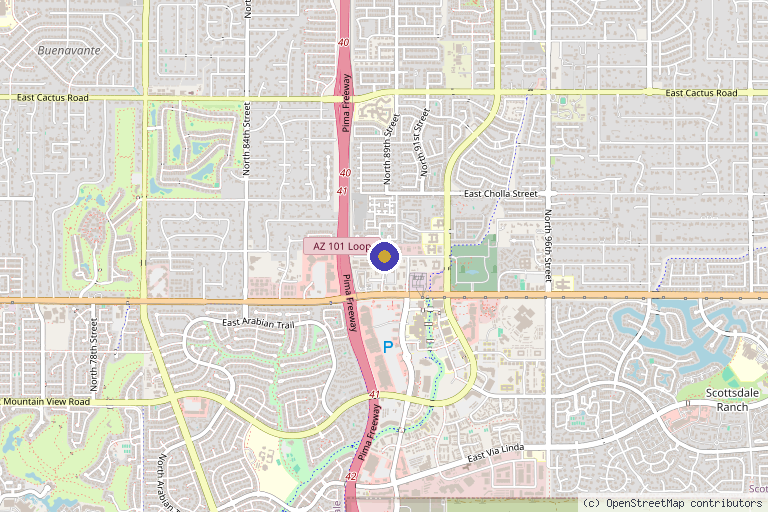 Map showing the location of AlphaCord in Scottsdale, AZ