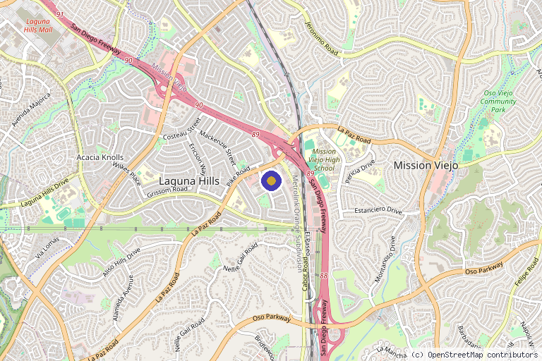Map showing the location of Refined Radiance Aesthetics in Laguna Hills, CA