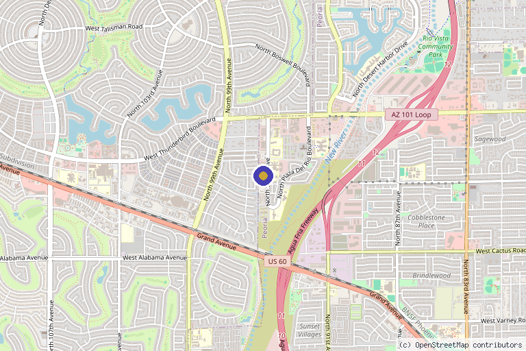 Map showing the location of Desert Spine & Sports Physicians in Peoria, AZ