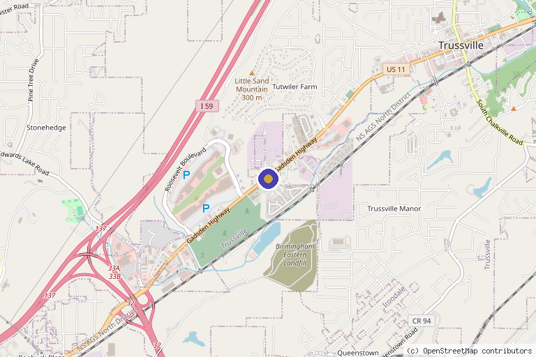 Map showing the location of Mark E. Rogers, M.D. in Birmingham, AL