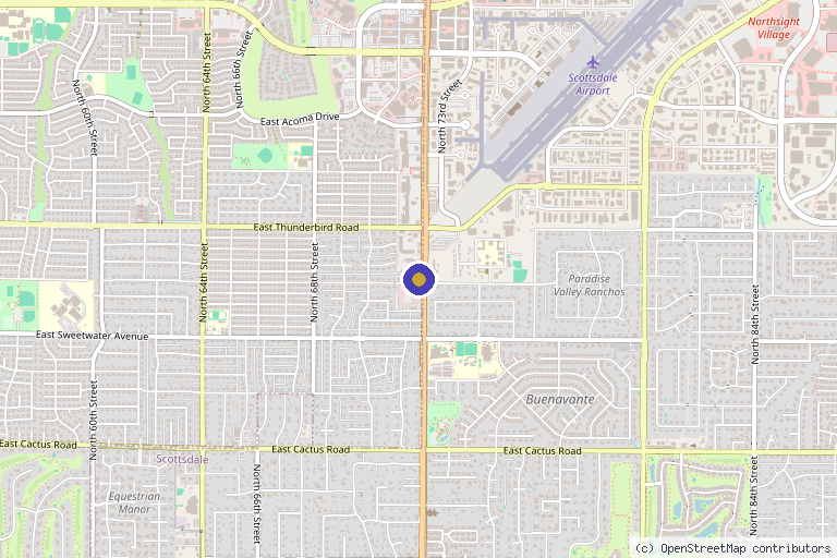 Map showing the location of Ethos Integrative Medicine in Scottsdale, AZ
