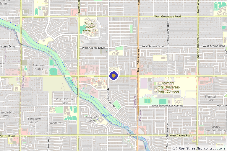 Map showing the location of Kingdom Wellness in Glendale, AZ