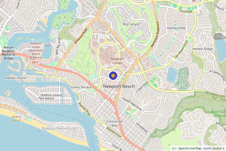 Map showing the location of Beyond Functional Medicine, Cambria Judd MD in Newport Beach, CA