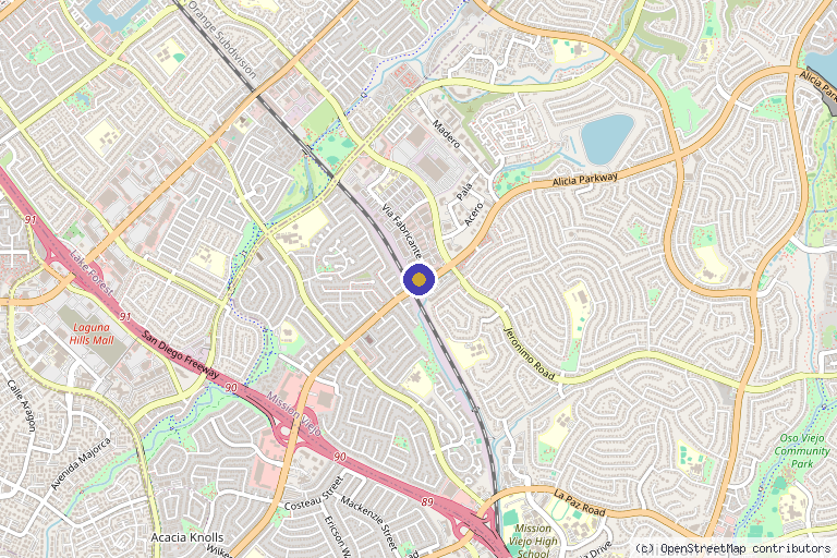 Map showing the location of OC Weight Loss & Med Spa in Mission Viejo, CA