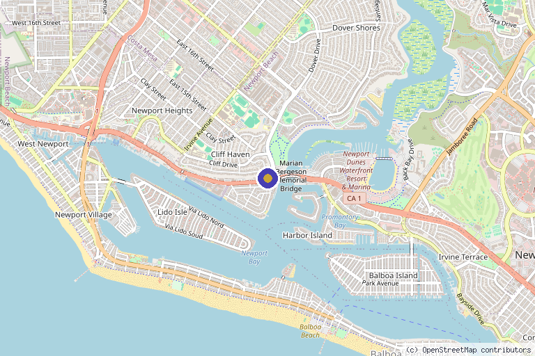 Map showing the location of Newport Beach MedSpa in Newport Beach, CA
