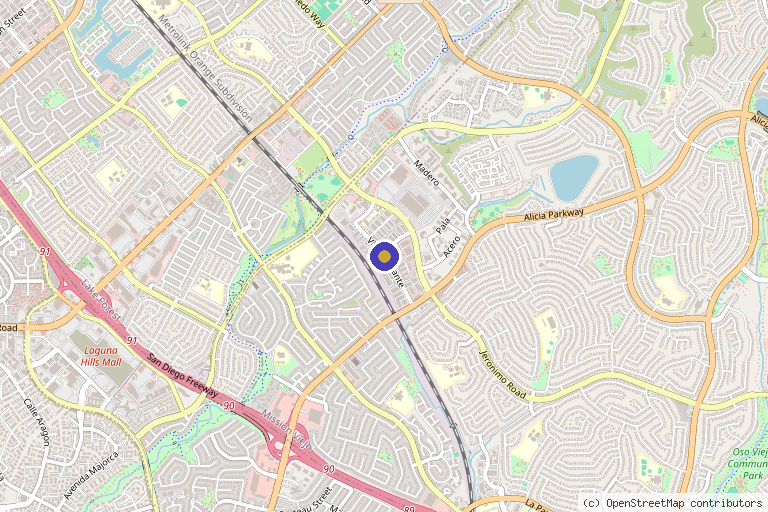 Map showing the location of Gateway Rehab and Wellness Center, Inc. in Mission Viejo, CA