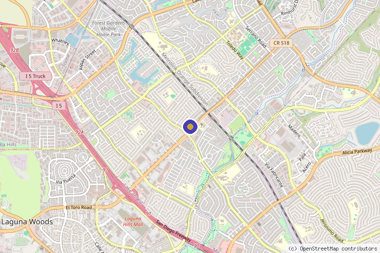 Map showing the location of AquaVita Wellness & Medspa in Lake Forest, CA