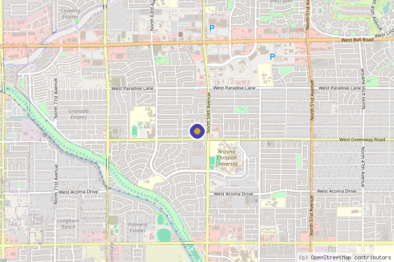 Map showing the location of Modern Luxe Medspa in Glendale, AZ
