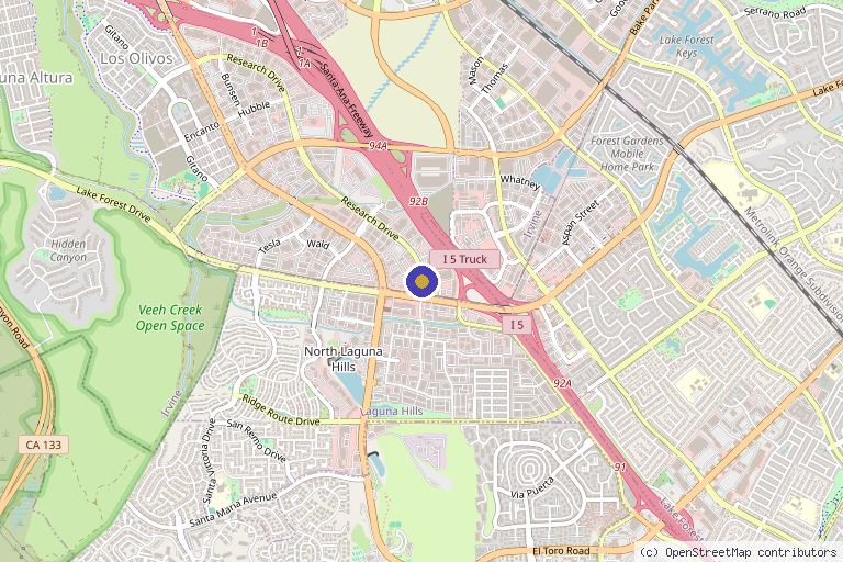 Map showing the location of Infinity Medicine in Irvine, CA