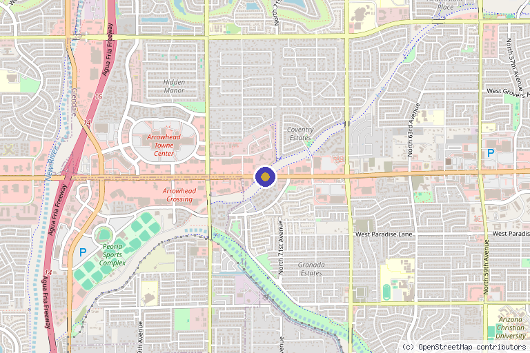 Map showing the location of AZ Pain Doctors in Glendale, AZ