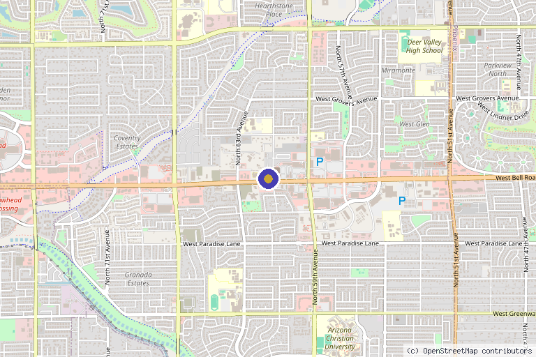 Map showing the location of SkinVolution Laser & Vein Center in Glendale, AZ