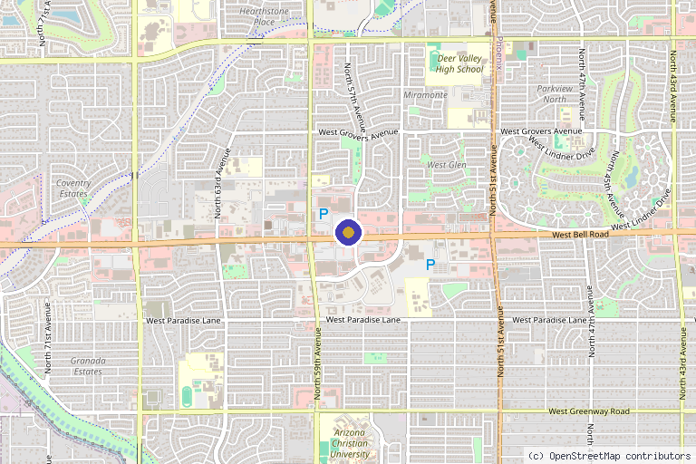 Map showing the location of Bliss Medical Spa and Wellness in Glendale, AZ