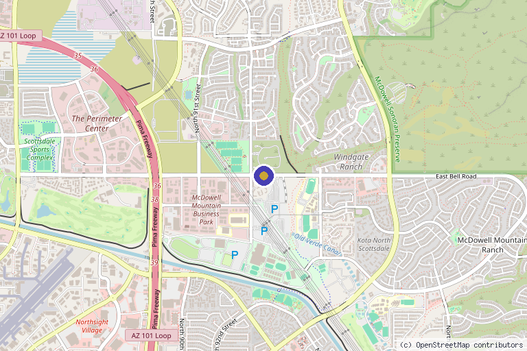Map showing the location of Regenerative Med Center in Phoenix, AZ