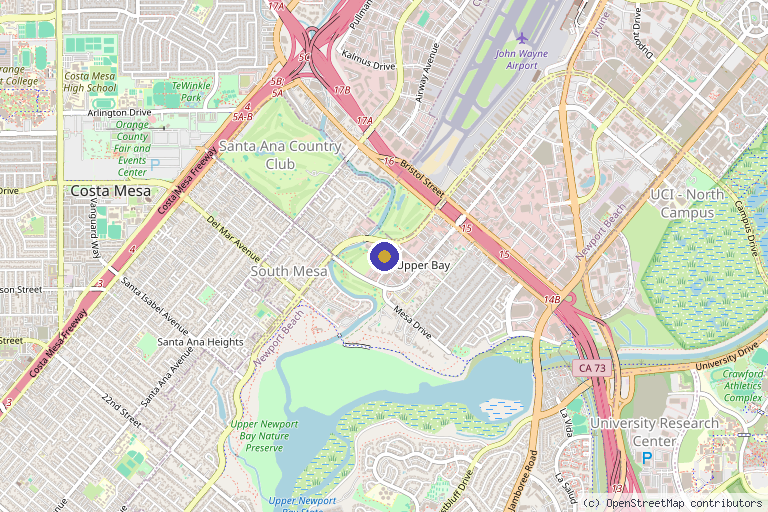 Map showing the location of MeSO Medspa Newport Beach in Newport Beach, CA